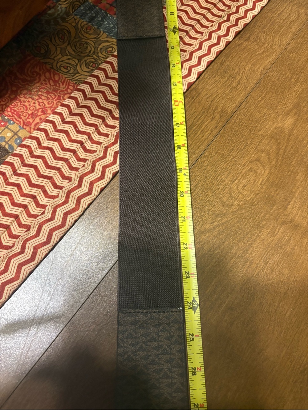 Women’s Michael Kors stretch Elastic Brown Logo-Textured Belt with Metal Buckle - Picture 8 of 11